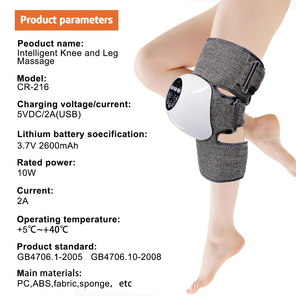 12 Mode Dual Channel Knee Massager for Relieving Fatigue Unblocking Tendons and Relaxing Muscles EMS Multifunctional Massager